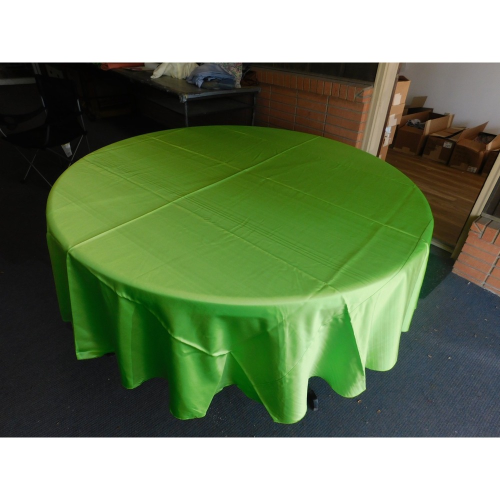 96" Satin Lime Tablecloth